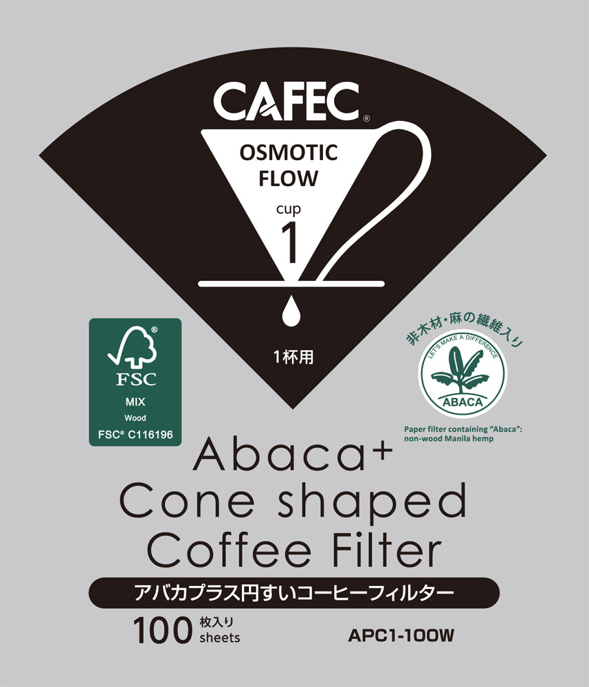 Copie de CAFEC - Filtres Abaca+ Blanc 1 Tasse